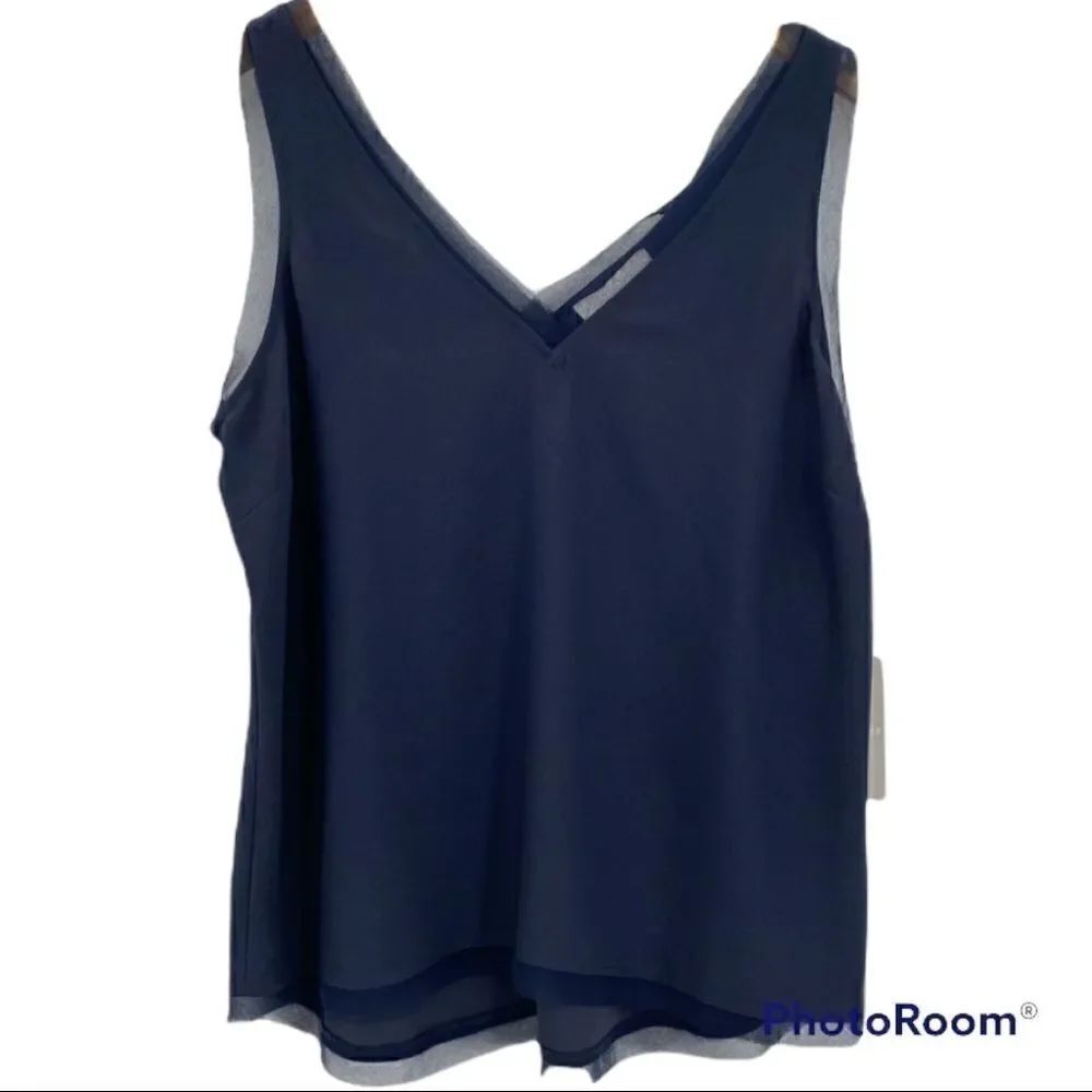 Chelsea28 Women's Navy Sleeveless V-Neck NWT XS